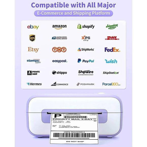 Phomemo Purple Thermal Label Printer Small Business High Speed 4x6 Shipping L - Picture 7 of 7